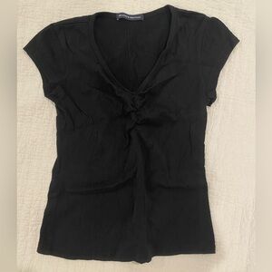 Brandy Melville 
Women’s Black Short Sleeve Cinched Top